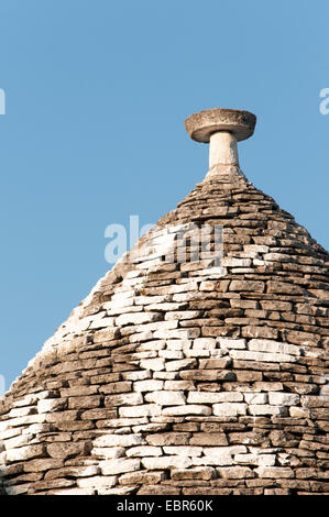 Close-up del Trullo conico tetto, Alberobello Trulli District, Puglia, Italia Foto Stock