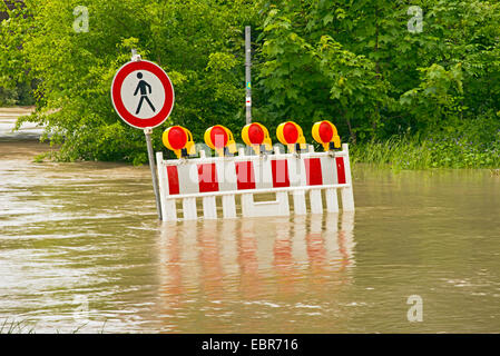 Alluvione del fiume Iller, affluente del fiume Danubio, GERMANIA Baden-Wuerttemberg, Ulm Foto Stock