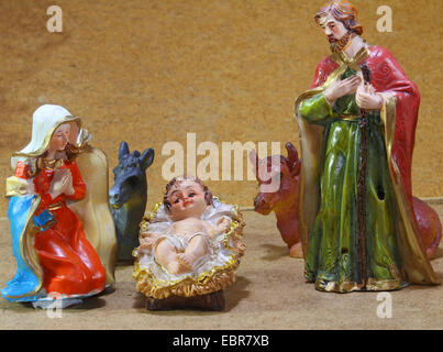 Presepe con Gesù bambino a Natale Foto Stock