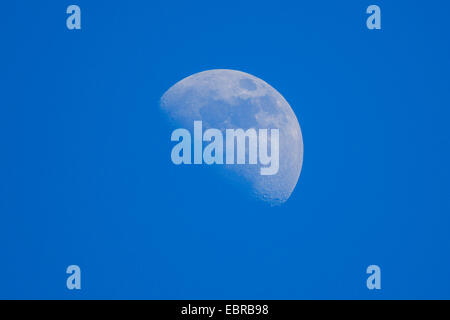 Cielo blu e luna di ceratura, in Germania, in Baviera Foto Stock