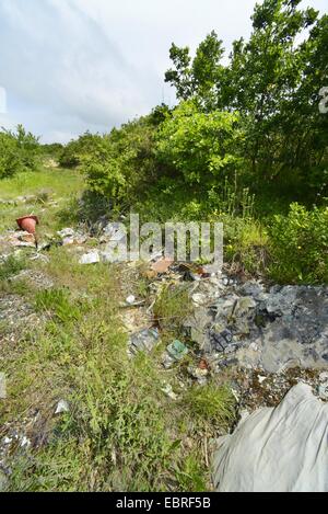 Illegale di smaltimento dei rifiuti in Turchia, Turchia, Tracia Foto Stock