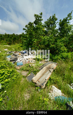 Illegale di smaltimento dei rifiuti in Turchia, Turchia, Tracia Foto Stock