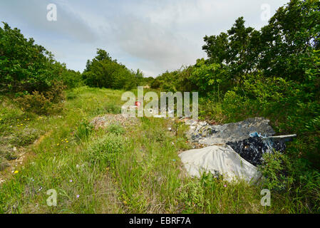 Illegale di smaltimento dei rifiuti in Turchia, Turchia, Tracia Foto Stock