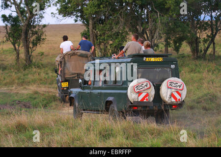 Tour safari nella savana, Kenia Masai Mara National Park Foto Stock