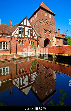 Città medievale Walkenbrueckentor gate, in Germania, in Renania settentrionale-Vestfalia, Coesfeld Foto Stock