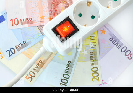 Presa commutabile scheda su fatture in euro Foto Stock
