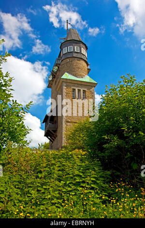 Torre Danz sulla sommità di Froendenberg presso la foresta Isenlohe, in Germania, in Renania settentrionale-Vestfalia, Sauerland, Iserlohn Foto Stock