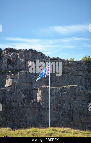 Bandiera islandese, Islanda Foto Stock