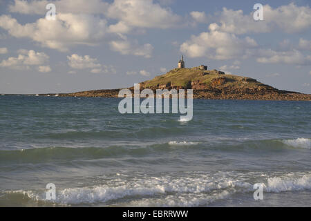 Isola di Saint-Michel presso il Cotes-d'Armor, Francia Bretagna, Erquy Foto Stock