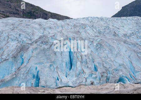 Lingua del ghiacciaio di Nigardsbreen, Norvegia, Jostedalsbreen Parco Nazionale Foto Stock