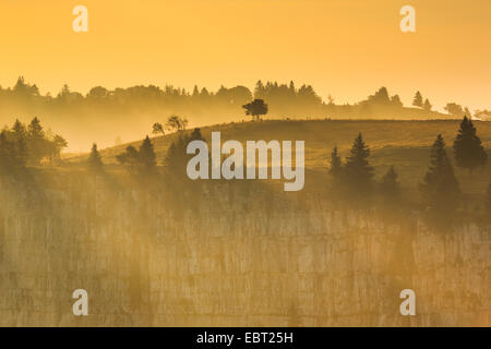 Creux du Van al Neuenburger giura di sunrise, Svizzera, Neuchâtel Foto Stock