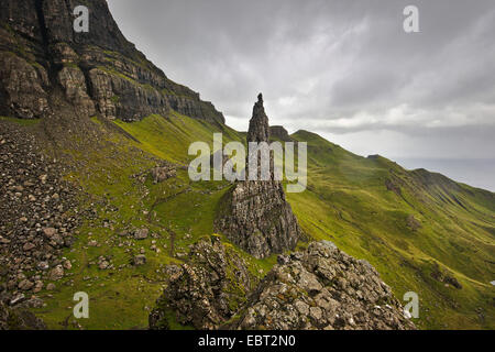 Il vecchio uomo di Storr, Trotternish, Regno Unito, Scozia, Isola di Skye Foto Stock