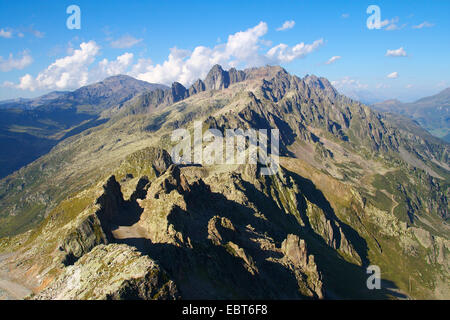 Massiccio de Aiguilles Rouges da Le Brevent, Francia Foto Stock