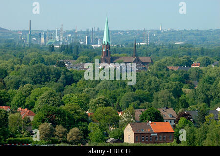 Outlook dal complesso industriale delle Miniere di carbone dello Zollverein, in Germania, in Renania settentrionale-Vestfalia, la zona della Ruhr, Essen Foto Stock