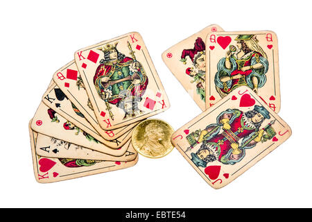 Vecchie carte di joker della metà del secolo scorso Foto Stock