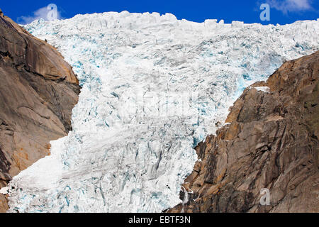 Briksdalsbreen Glacier, Norvegia, Jostedalsbreen Parco Nazionale Foto Stock