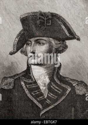 Il generale John Burgoyne, 1722 - 1792. Ufficiale dell'esercito britannico, politico e drammaturgo. Foto Stock