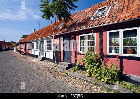 Vicolo pittoresco, Danimarca, Bornholm Roenne Foto Stock