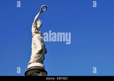 Scultura di Victoria a Place Rouppe, Rouppeplaat, il Belgio, Bruxelles Foto Stock