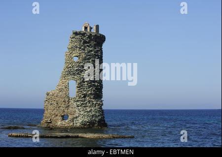 Torre genovese Santa Maria a Cap Corse, Francia, Corsica Foto Stock