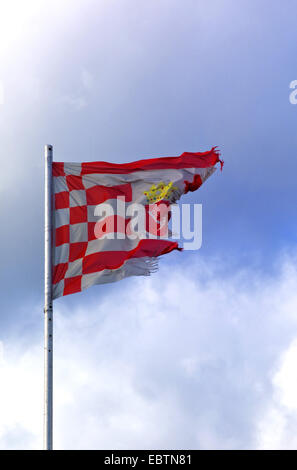 Orlata bandiera di Brema, Germania, Brema Foto Stock