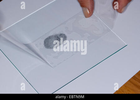 Impronta digitale fissato con grafite Foto Stock