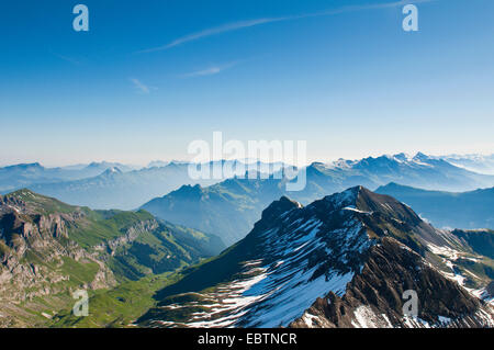 Massiccio Jungfrau da Schilthorn picco, Svizzera, Oberland bernese Foto Stock