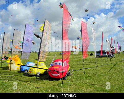 Aquiloni al kite festival a Schillig, Germania, Bassa Sassonia, Frisia, Wangerland Foto Stock