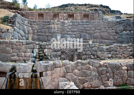 Le antiche rovine di Saqsaywaman, Perù Cusco Foto Stock