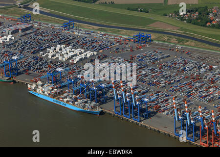 Containerterminals Bremerhaven, Stromkaje, Germania, Bremerhaven Foto Stock