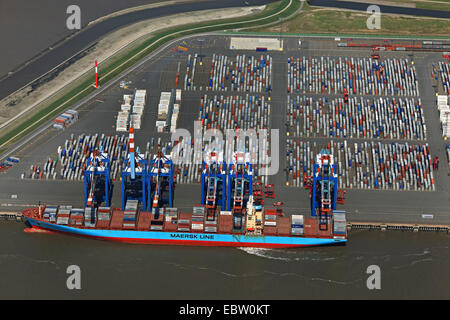 Containerterminals Bremerhaven, Stromkaje, Germania, Bremerhaven Foto Stock