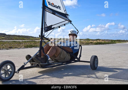 Landsailing su Bonaire, Bonaire Foto Stock