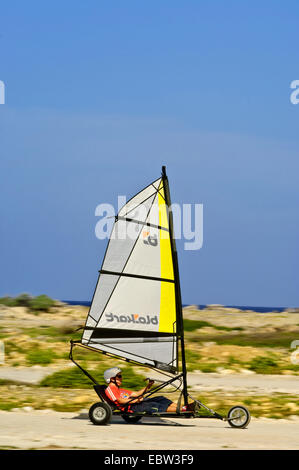 Landsailing su Bonaire, Bonaire Foto Stock