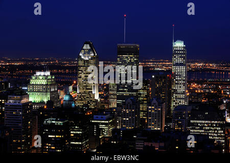 Vista di Montreal dal Mont Royal, Canada, Québec, Montreal Foto Stock