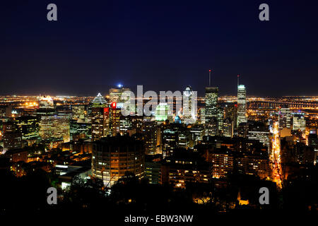 Vista di Montreal dal Mont Royal, Canada, Québec, Montreal Foto Stock