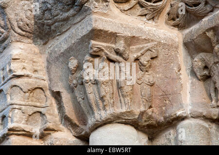 Dettaglio della Puerta del Jordon, Spagna, Leon, Kastilien, Villafranca del Bierzo Foto Stock