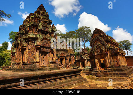 Il Banteay Srey, tempio Khmer di Angkor, Siem Reap, Cambogia. Foto Stock