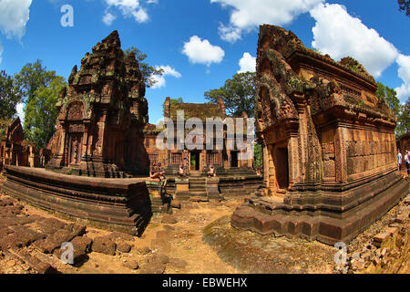 Il Banteay Srey, tempio Khmer di Angkor, Siem Reap, Cambogia. Foto Stock