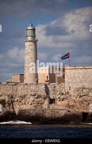 Faro e la fortezza di Castillo de los Tres Reyes del Morro, Havana, Cuba Foto Stock