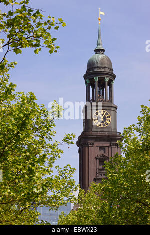 Il campanile della chiesa di San Michele, chiamato Michel, Germania Amburgo Foto Stock