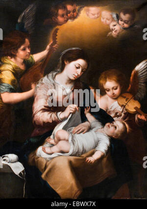 La Virgen de la Faja (la Vergine del bendaggio) Alonso Miguel de Tovar - Tobar (1678-1758) Spagna - Spagnolo Foto Stock