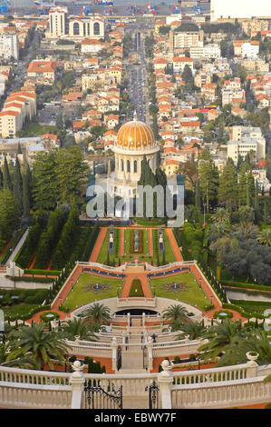 I Bahai giardini e il santuario del Bab, Israele, Haifa Foto Stock