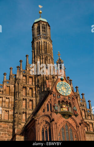 La Frauenkirche, la Chiesa di Nostra Signora al mercato principale, in Germania, in Baviera, Franken, Franconia, Norimberga Foto Stock