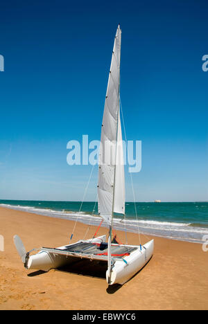 Catamarano a Boyardville beach, Francia, Charente-Maritime, Oleron Foto Stock