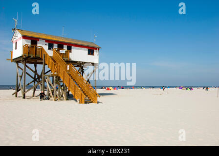 Stazioni palafitticole, Germania, Schleswig-Holstein, Frisia settentrionale, Sankt Peter-Ording Foto Stock