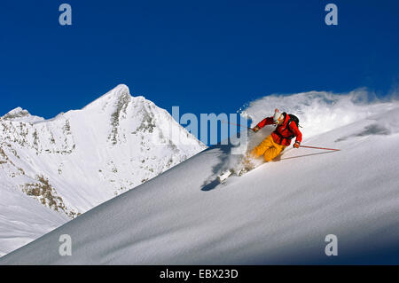 Telemark a Tignes ski resort, nord alpi, Francia Foto Stock