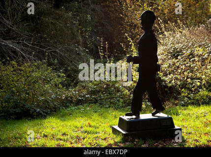 La scultura di un minatore con una fossa lampada in Bommern, in Germania, in Renania settentrionale-Vestfalia, la zona della Ruhr, Witten Foto Stock