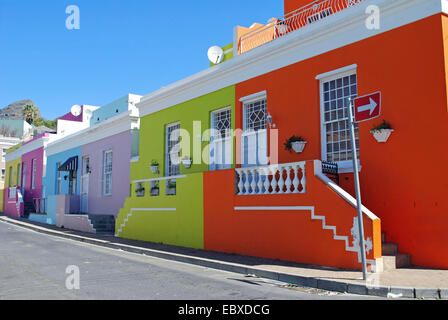 Bo Kaap, case colorate al Quartiere Malay, Sud Africa, Città del Capo Foto Stock