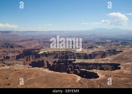 Stati Uniti d'America, Utah, il Parco Nazionale di Canyonlands, Island in the Sky, Grand View Point si affacciano Foto Stock