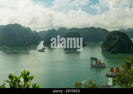 Halong Bay da Ti Top Isola, Vietnam Foto Stock